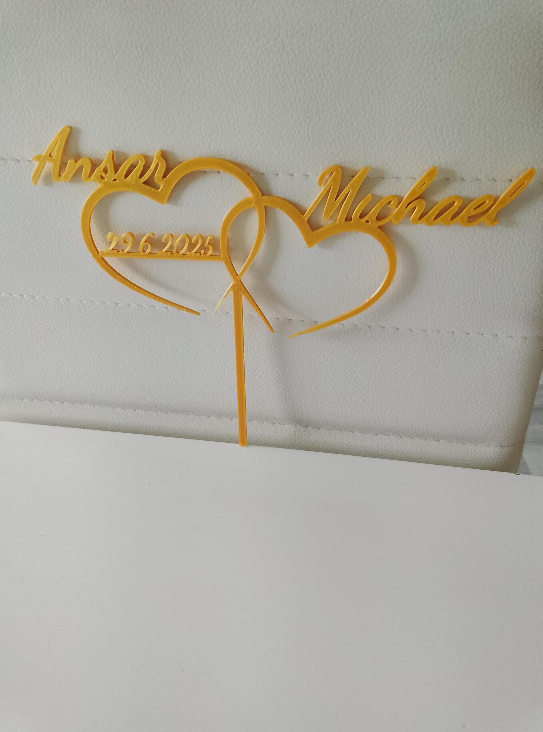 Caketopper - Hochzeit mit Wunschnamen • 3D Schriftzug Tortenstecker Ve
