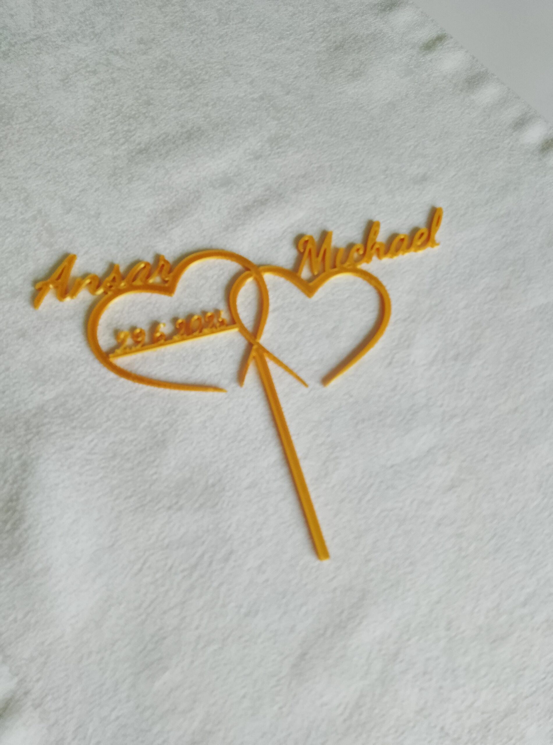 Caketopper - Hochzeit mit Wunschnamen • 3D Schriftzug Tortenstecker Ve