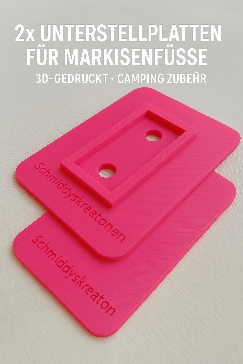 2x Unterstellplatten für Markisenfüße – – Camping Zubehör – Schutz vor